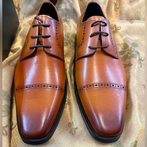 Elegant Tan Leather Men's Oxfords